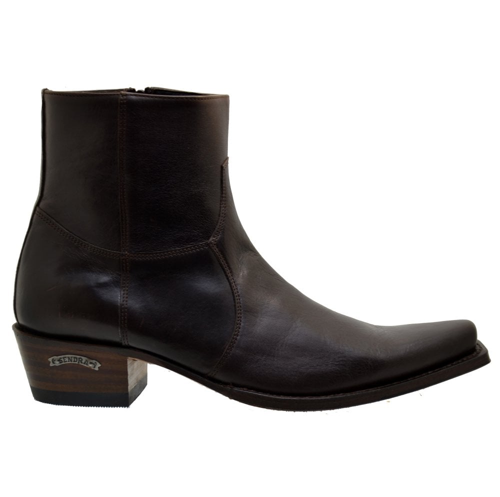 Sendra 5200R Brown Leather Formal Ankle Chelsea Boots
