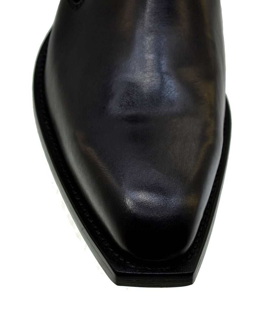 Italian Men's Shoes Jo Ghost 4757 Black Leather Dress Ankle Zipper Boots