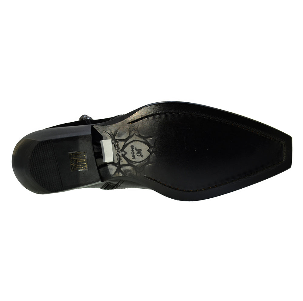 Italian Men's Shoes Jo Ghost 4757 Black Leather Dress Ankle Zipper Boots