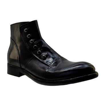 Men's Italian Shoes Jo Ghost 1225 Black Leather Formal Ankle Boots