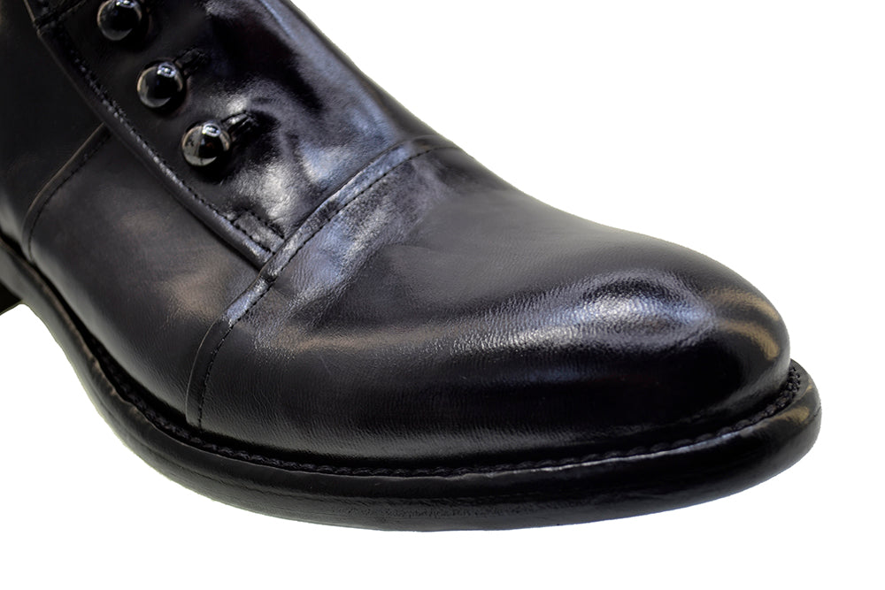 Men's Italian Shoes Jo Ghost 1225 Black Leather Formal Ankle Boots