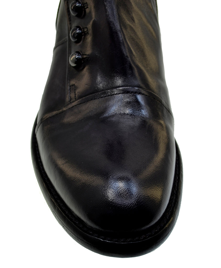 Men's Italian Shoes Jo Ghost 1225 Black Leather Formal Ankle Boots
