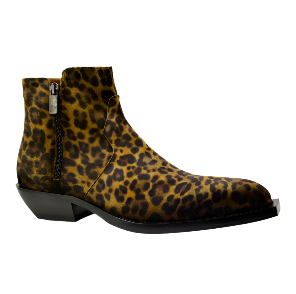 Ankle Boots Men's Leopard Print Boots Men's Italian Boots Jo