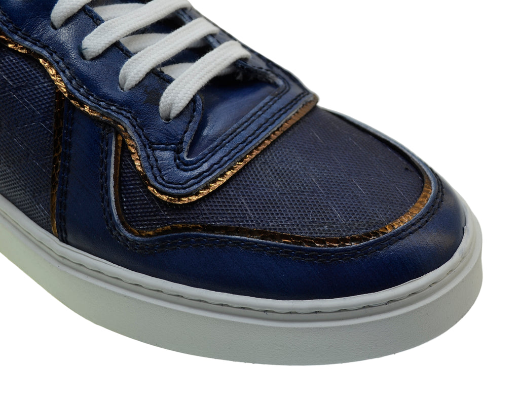 Men's Italian Sneaker Jo Ghost 232 Blue Navy Low Ankle Sneakers