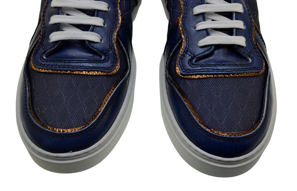 Men's Italian Sneaker Jo Ghost 232 Blue Navy Low Ankle Sneakers