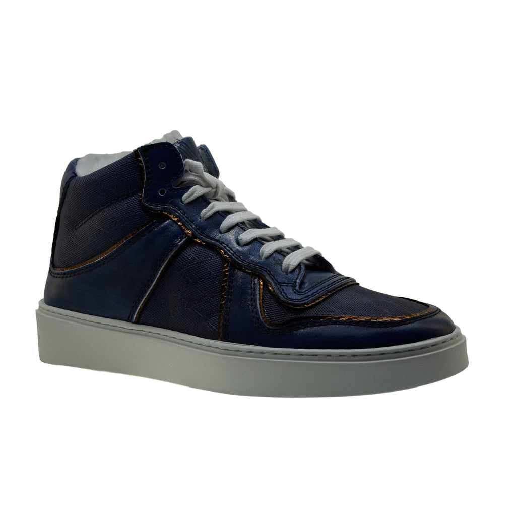Men's Italian Sneaker Jo Ghost 232 Blue Navy Low Ankle Sneakers