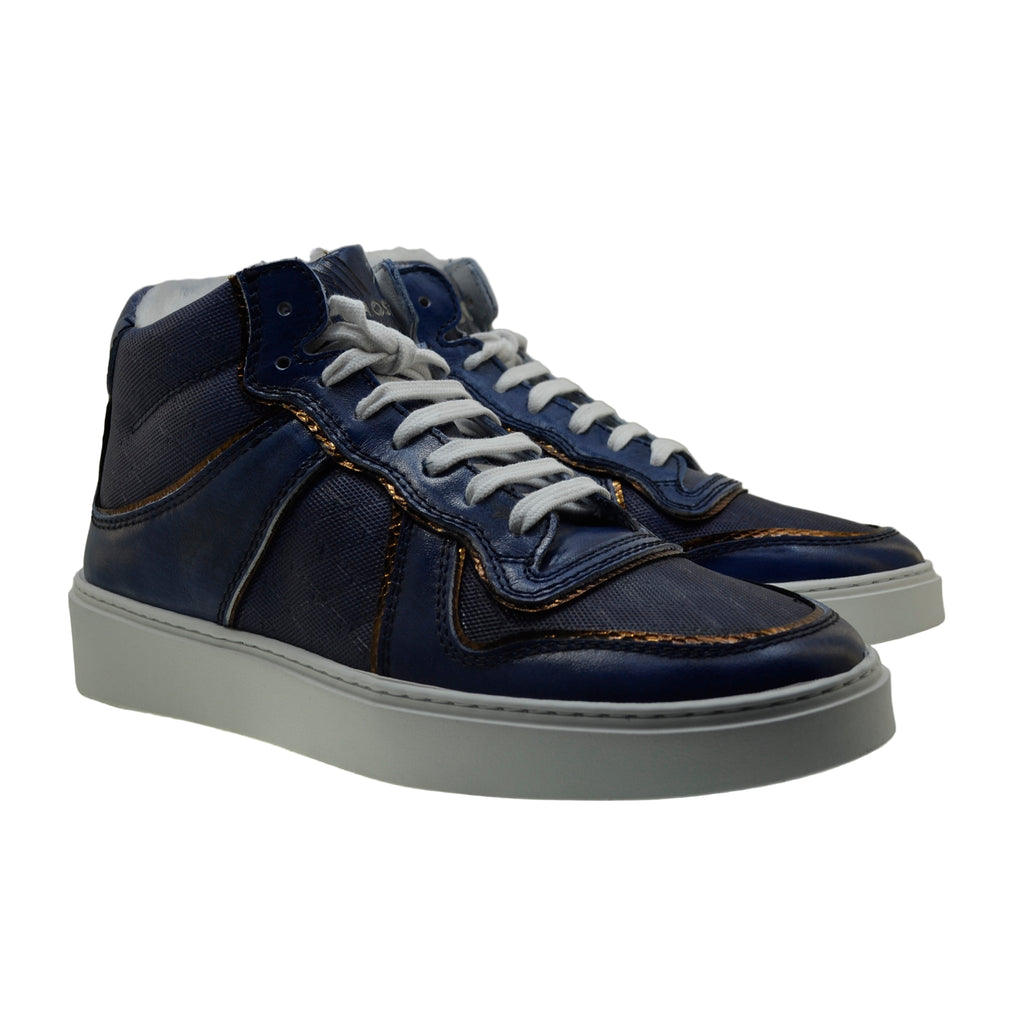 Men's Italian Sneaker Jo Ghost 232 Blue Navy Low Ankle Sneakers