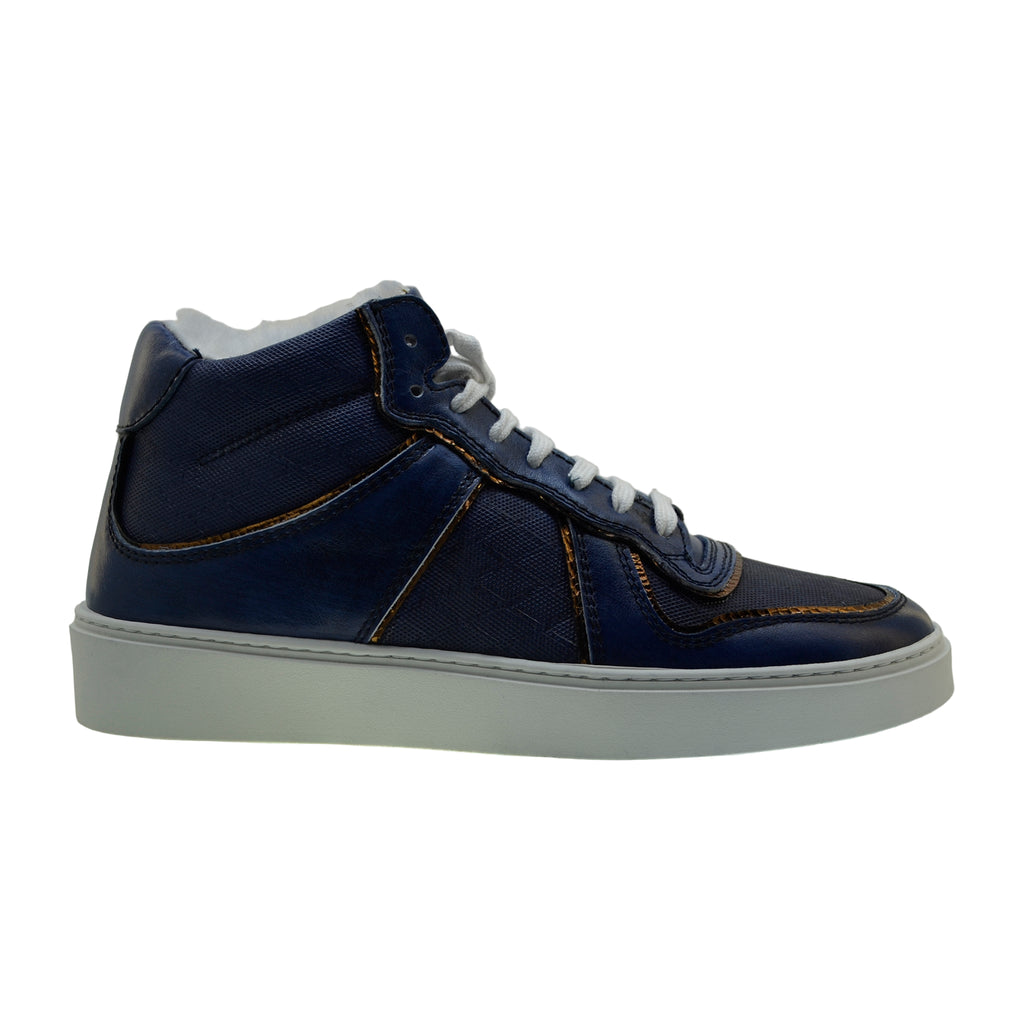 Men's Italian Sneaker Jo Ghost 232 Blue Navy Low Ankle Sneakers