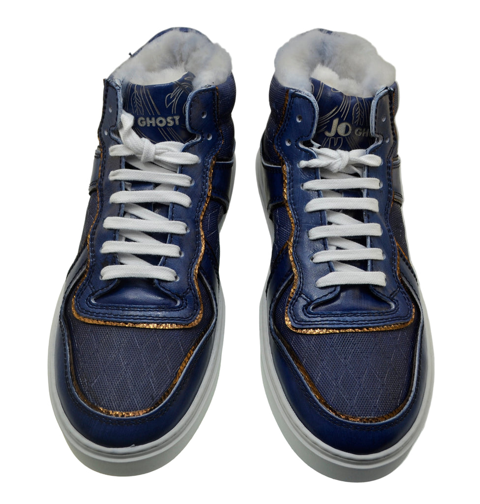 Men's Italian Sneaker Jo Ghost 232 Blue Navy Low Ankle Sneakers