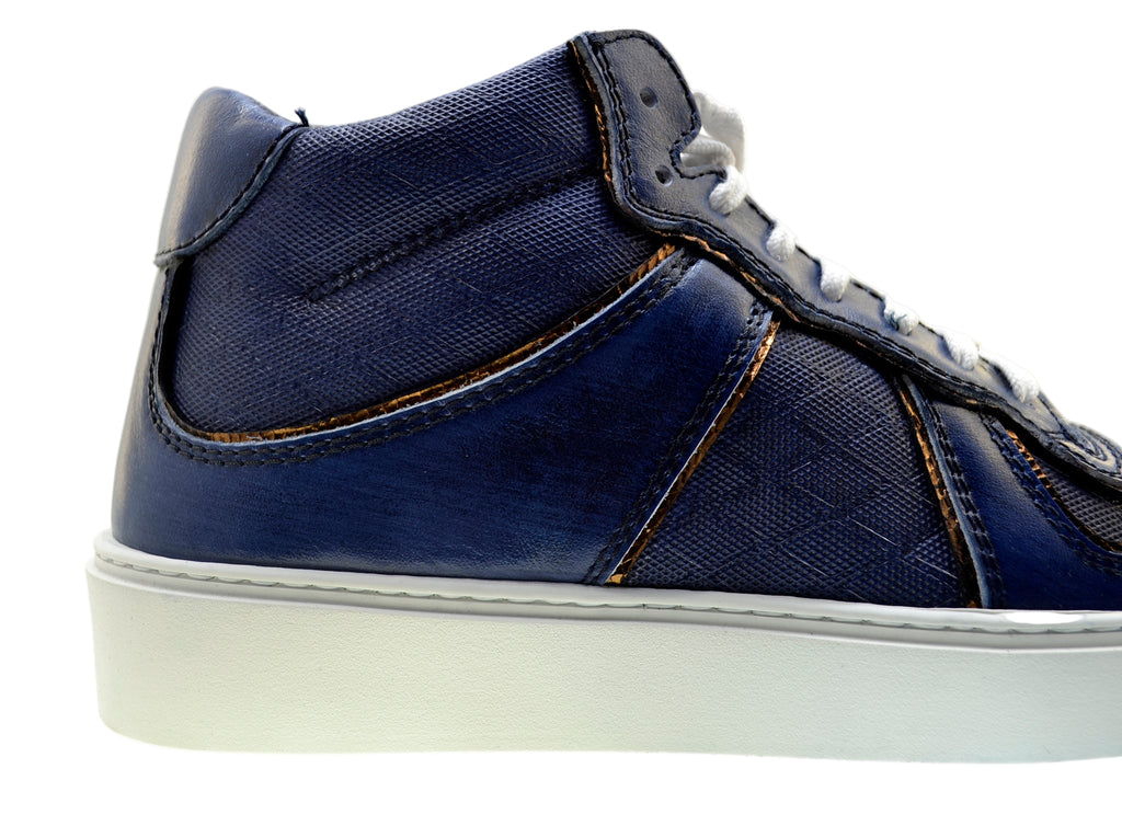 Men's Italian Sneaker Jo Ghost 232 Blue Navy Low Ankle Sneakers