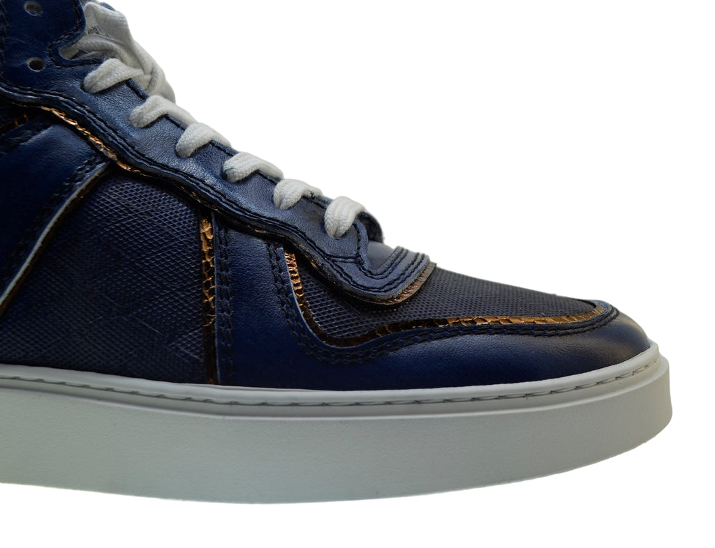 Men's Italian Sneaker Jo Ghost 232 Blue Navy Low Ankle Sneakers