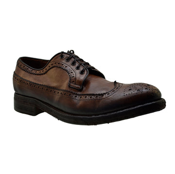 Italian Men's Shoes Jo Ghost 3290 Brown Vintage Brogues Lace-up Shoes