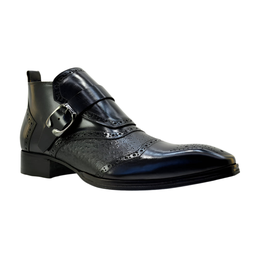 Men's Italian Boots Jo Ghost 3996N Black Leather Dress Ankle Boots