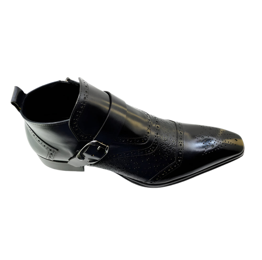 Men's Italian Boots Jo Ghost 3996N Black Leather Dress Ankle Boots