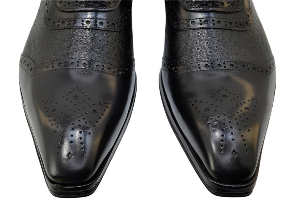 Men's Italian Boots Jo Ghost 3996N Black Leather Dress Ankle Boots