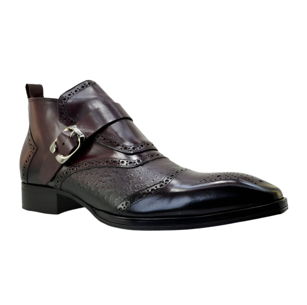 Men's Italian Boots Jo Ghost 3996N Burgundy Leather Dress Ankle Boots