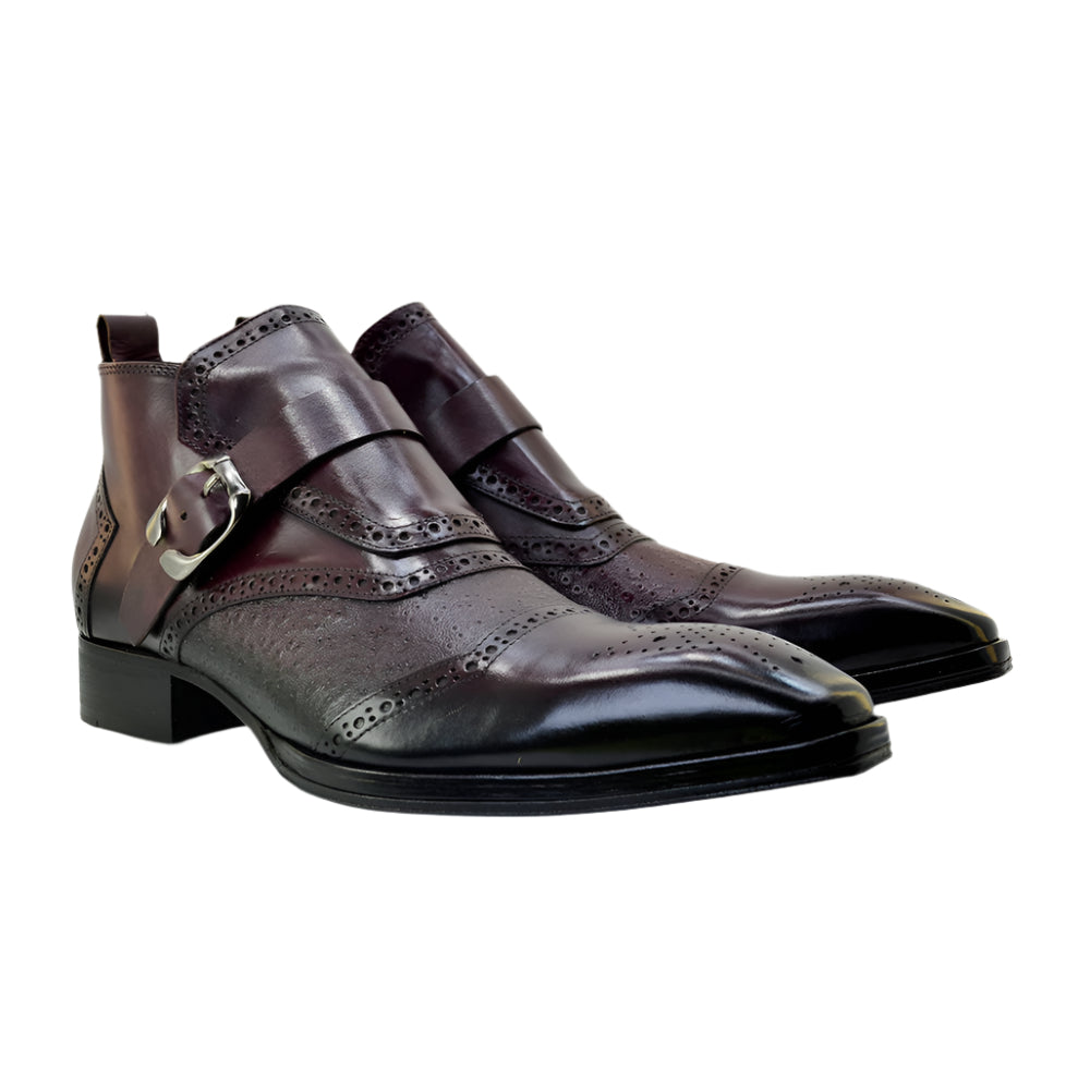 Men's Italian Boots Jo Ghost 3996N Burgundy Leather Dress Ankle Boots