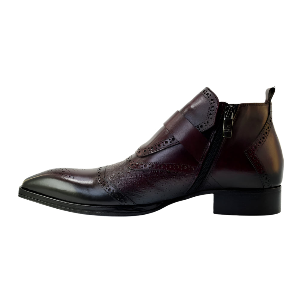 Men's Italian Boots Jo Ghost 3996N Burgundy Leather Dress Ankle Boots