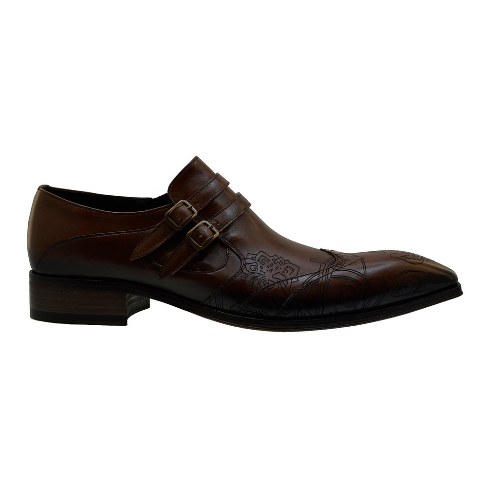 Jo Ghost 4952 Brown Leather Embroidery Buckle Italian Shoes – Soho