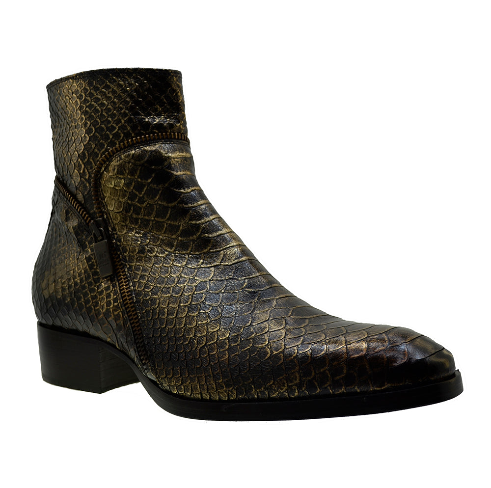 Men's Italian Boots Jo Ghost 5228 Gold Print Python Leather Dress Boot Soho Boots Men's Italian Boots Jo Ghost 5228 Gold Print Python Leather Dress Boot Soho Boots