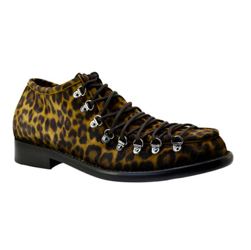 Men's Italian Shoes Jo Ghost 5380 Print Leopard Leather Lace-up shoes