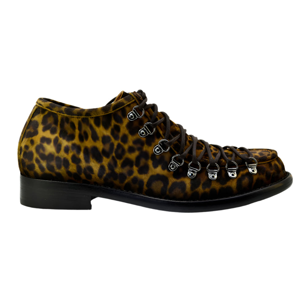 Men's Italian Shoes Jo Ghost 5380 Print Leopard Leather Lace-up shoes