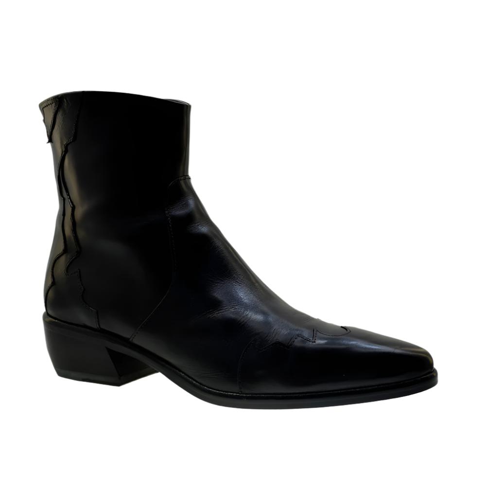 Women's Italian Shoes Jo Ghost 552 Black Leather Ankle Boots