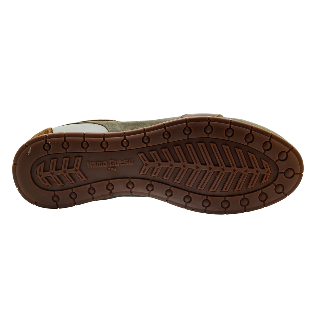 Men's Sneaker Kamo-Gutsu Tifo-017 Khaki Vintage Leather Sneaker
