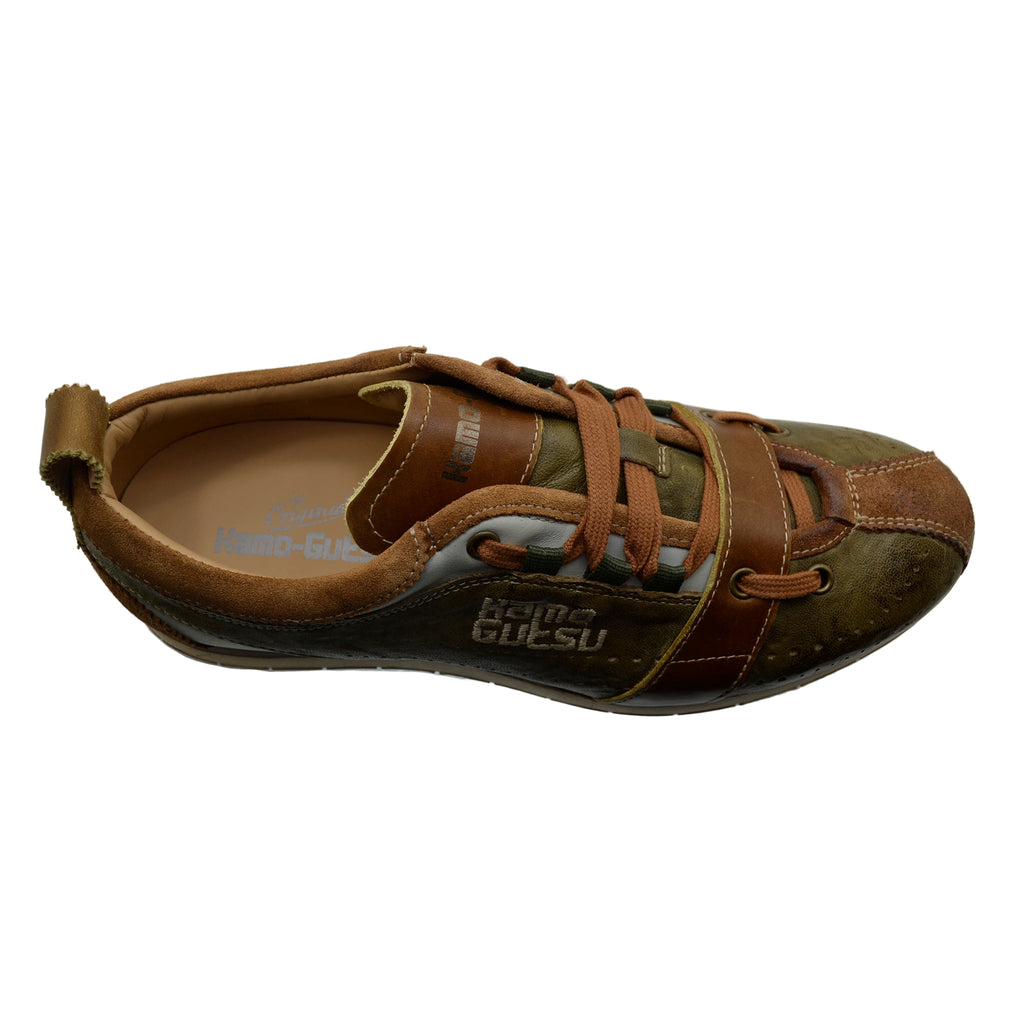 Men's Sneaker Kamo-Gutsu Tifo-017 Khaki Vintage Leather Sneaker