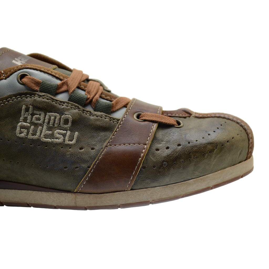Men's Sneaker Kamo-Gutsu Tifo-017 Khaki Vintage Leather Sneaker