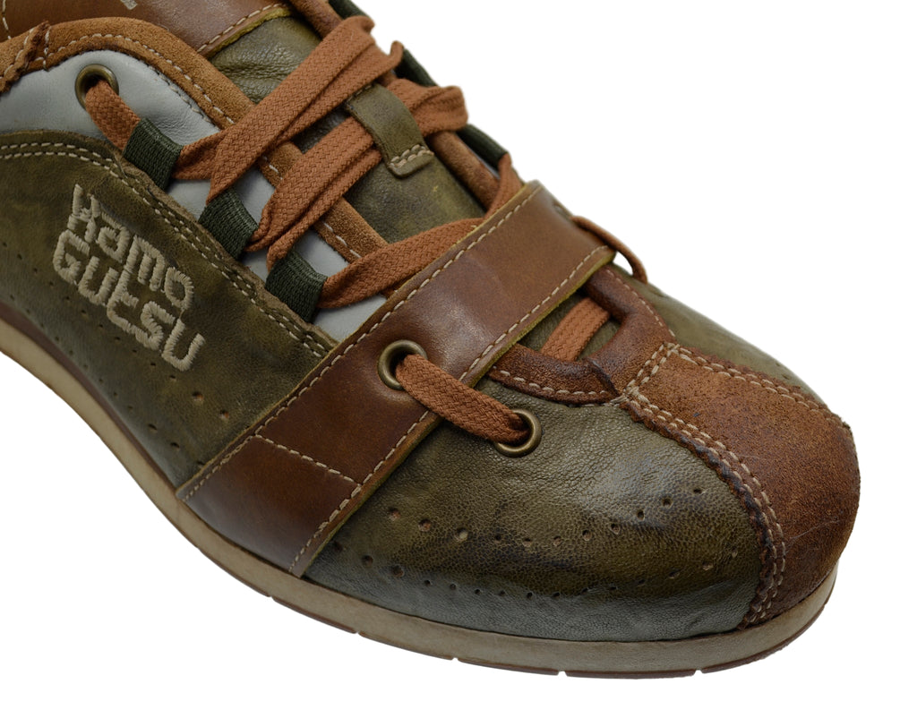 Men's Sneaker Kamo-Gutsu Tifo-017 Khaki Vintage Leather Sneaker