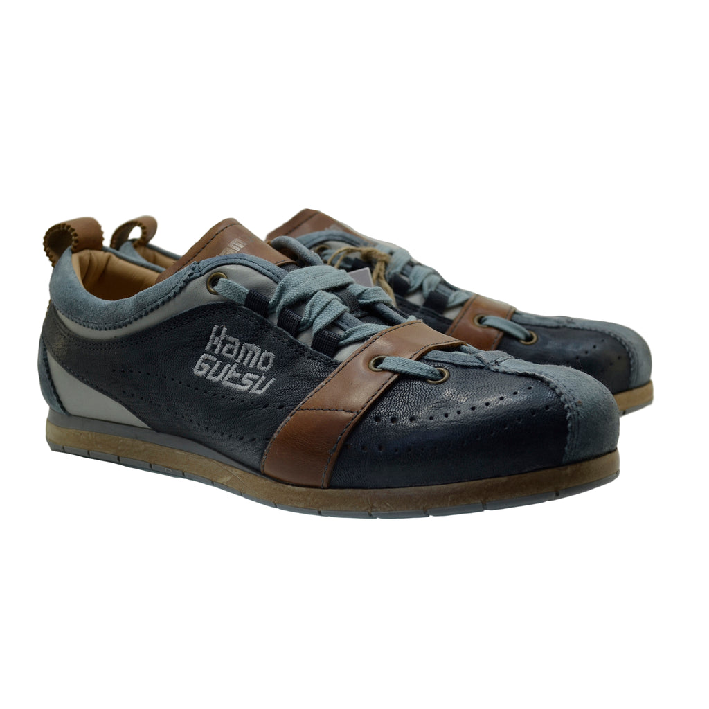 Men's Sneaker Kamo-Gutsu Tifo-017 Ice-Navy Blue Leather Sneaker