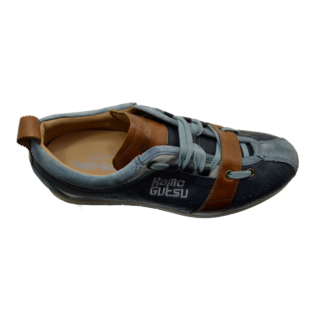 Men's Sneaker Kamo-Gutsu Tifo-017 Ice-Navy Blue Leather Sneaker