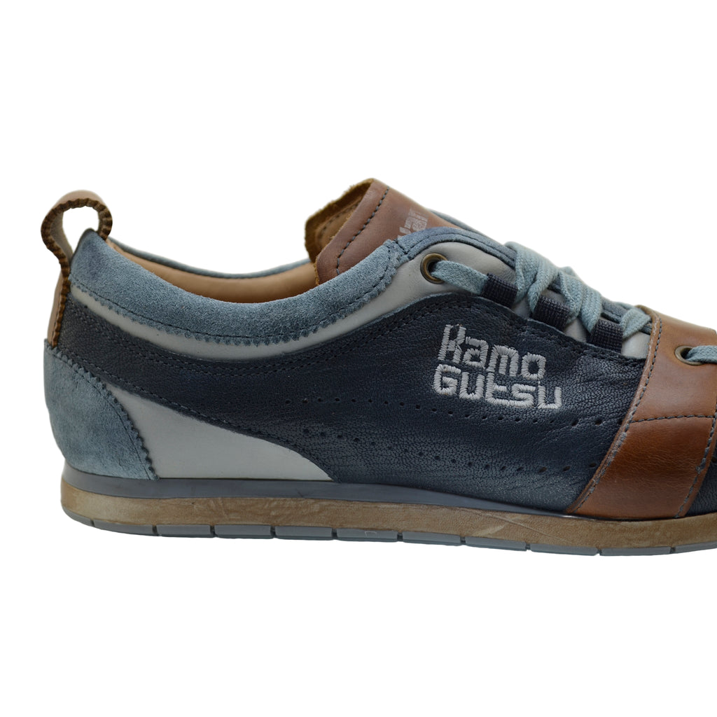 Men's Sneaker Kamo-Gutsu Tifo-017 Ice-Navy Blue Leather Sneaker