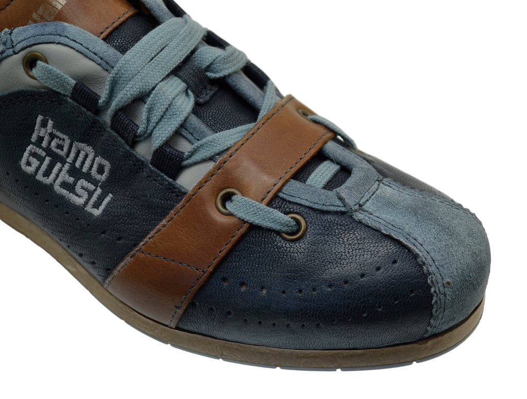 Men's Sneaker Kamo-Gutsu Tifo-017 Ice-Navy Blue Leather Sneaker