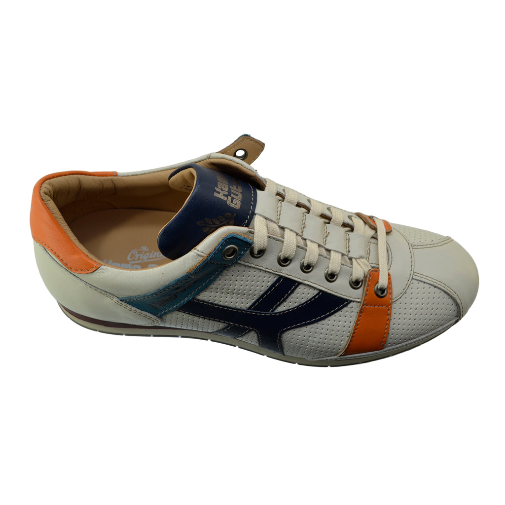 Men's Sneaker Kamo-Gutsu Tifo-044 Bianco-Denim Leather Sneaker
