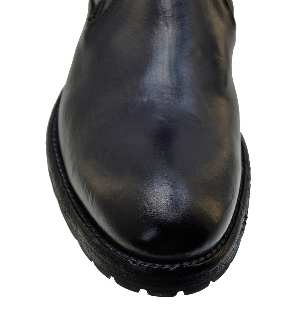 Italian Men's Shoes Jo Ghost 4805 Navy Blue Black Ankle Chelsea Boots