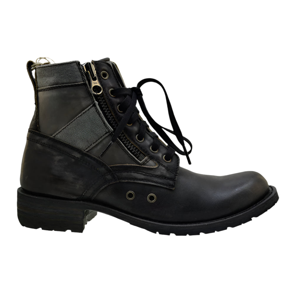 Men's Biker Boots Sendra 10111 Grey Washed Leather