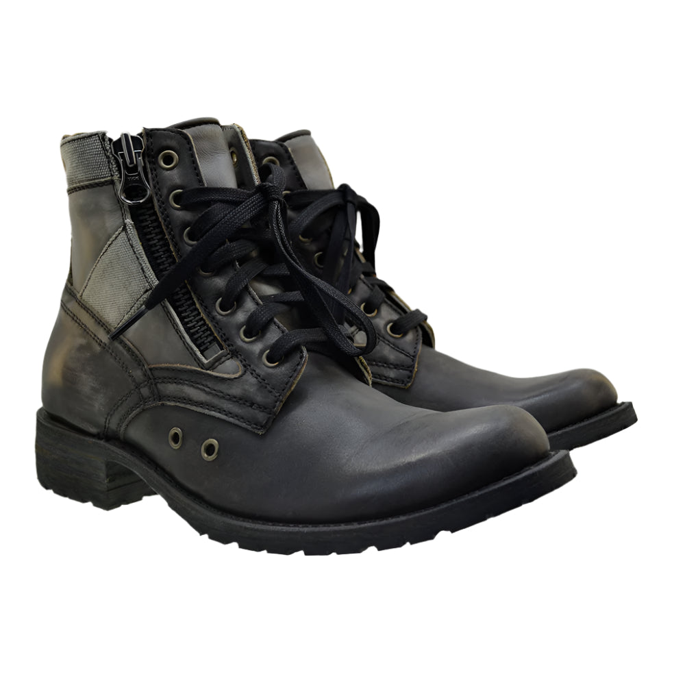 Men's Biker Boots Sendra 10111 Grey Washed Leather