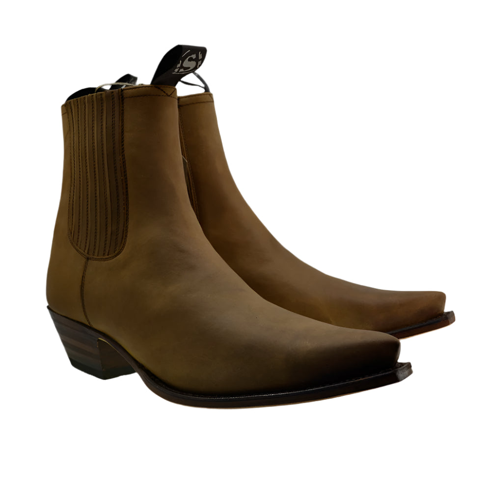Men's Cowboy Boots Sendra 1692 Brown Leather Cuban Heel