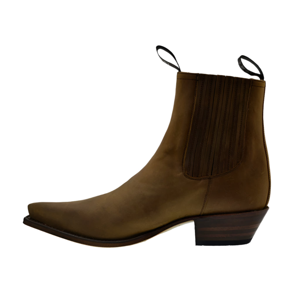 Men's Cowboy Boots Sendra 1692 Brown Leather Cuban Heel