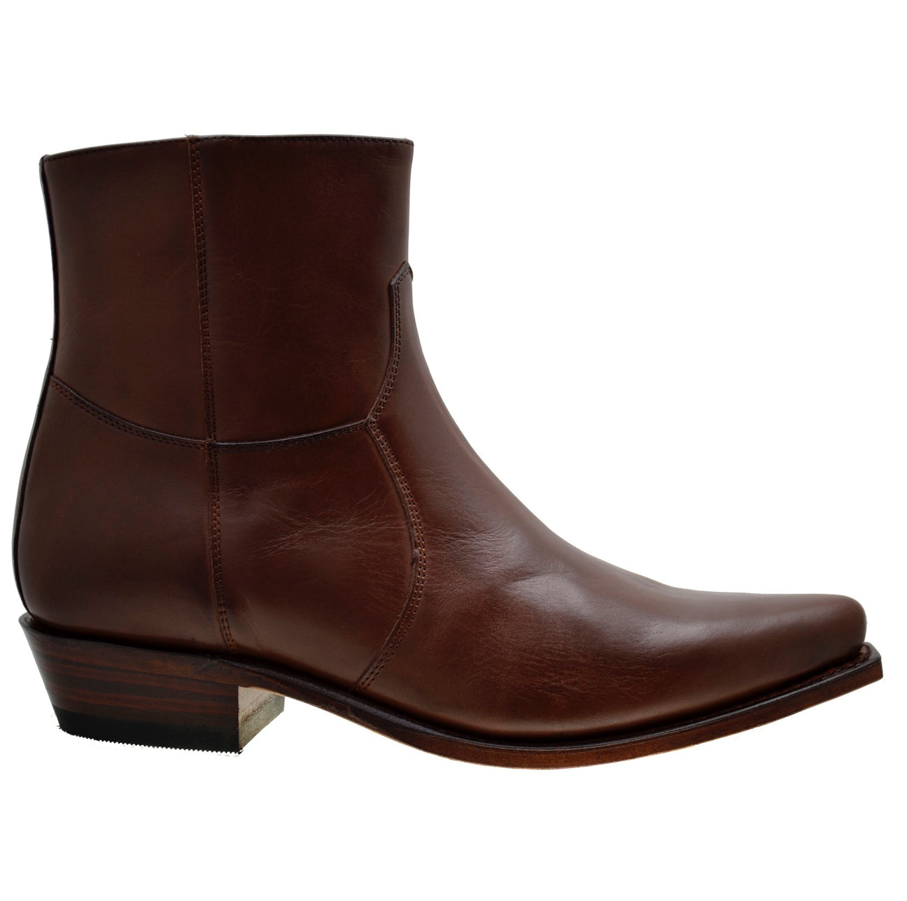 Men's Cowboy Boots Sendra 5200C Brown Leather Cuban Heel