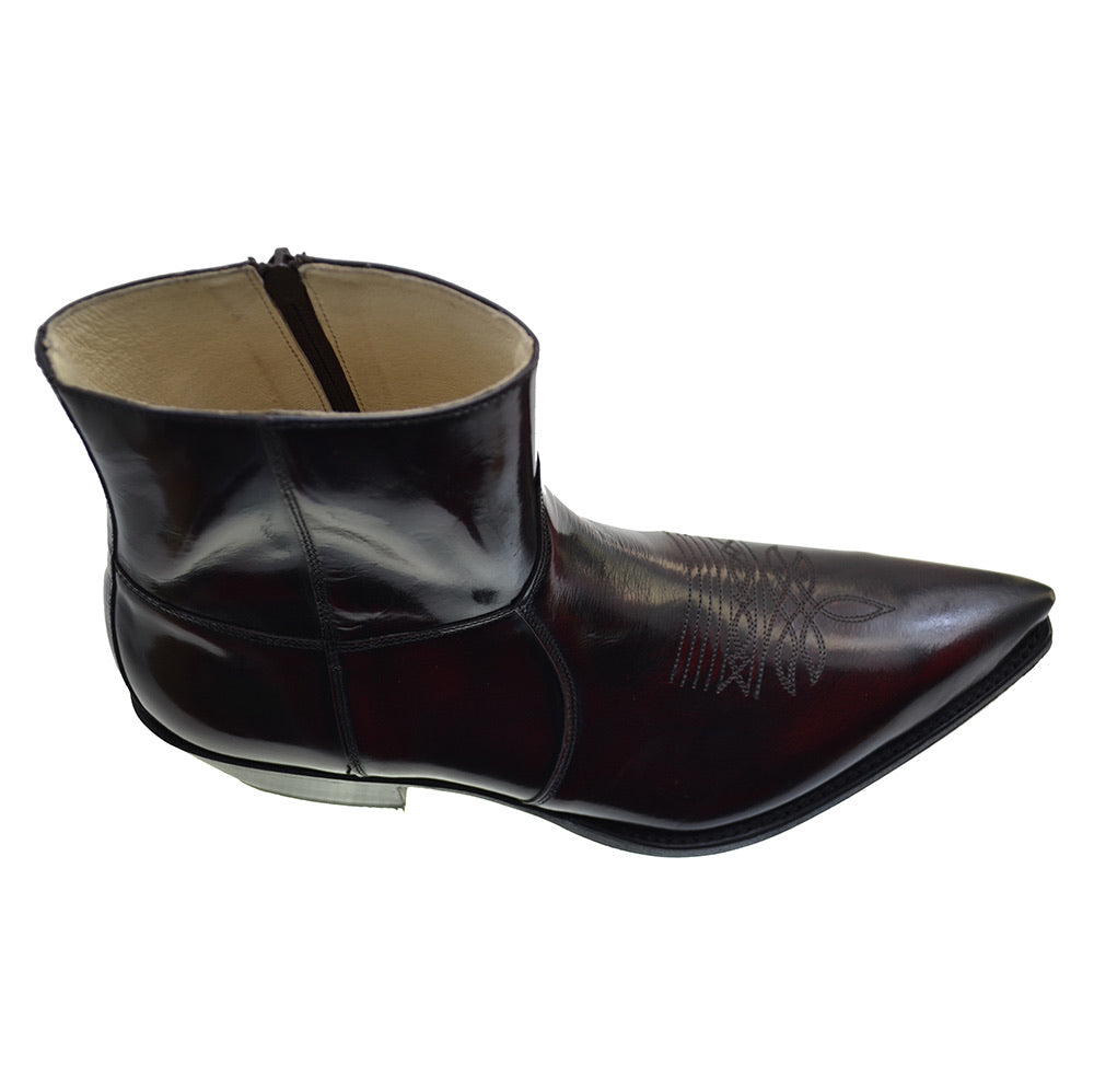 Men's Cowboy Boots Sendra 7826W Fuchsia Leather Cuban Heel