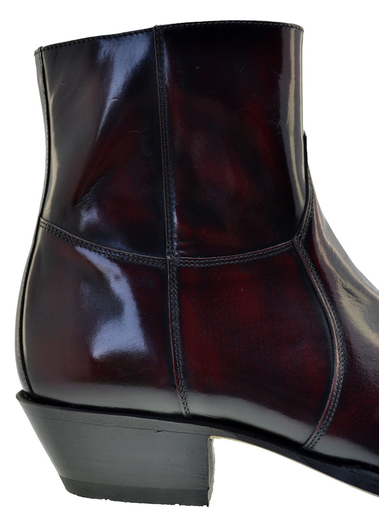 Men's Cowboy Boots Sendra 7826W Fuchsia Leather Cuban Heel