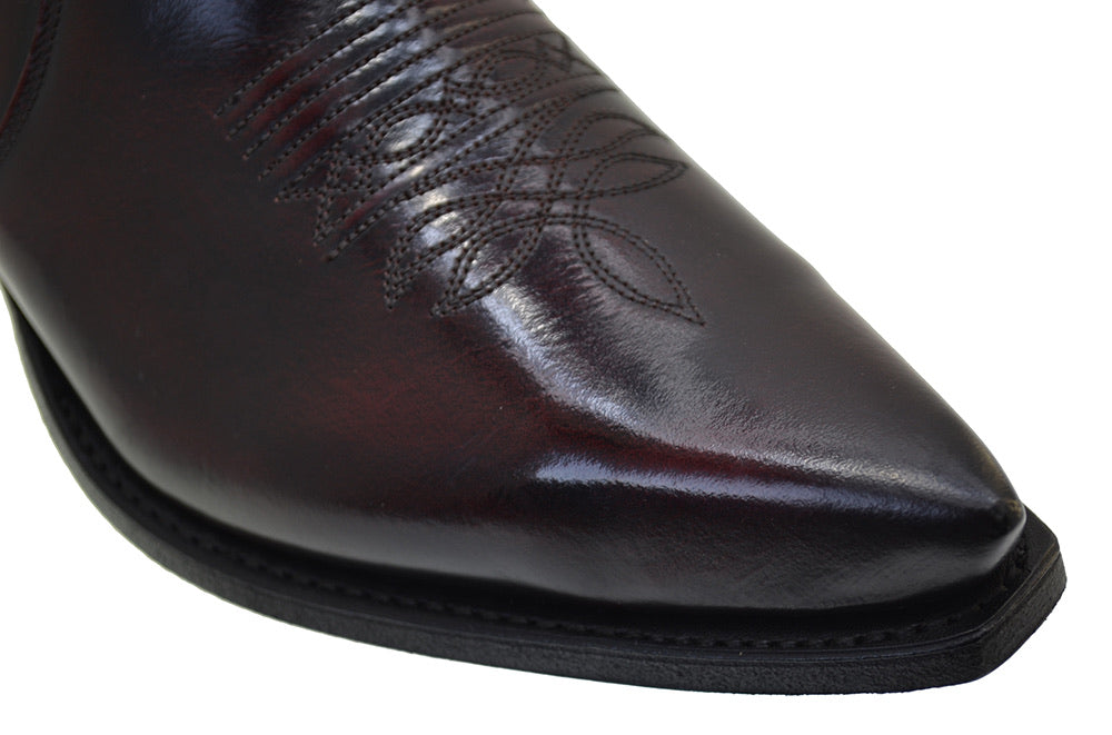Sendra 7826W Fuchsia Leather Cuban Heel Ankle Cowboy Boots