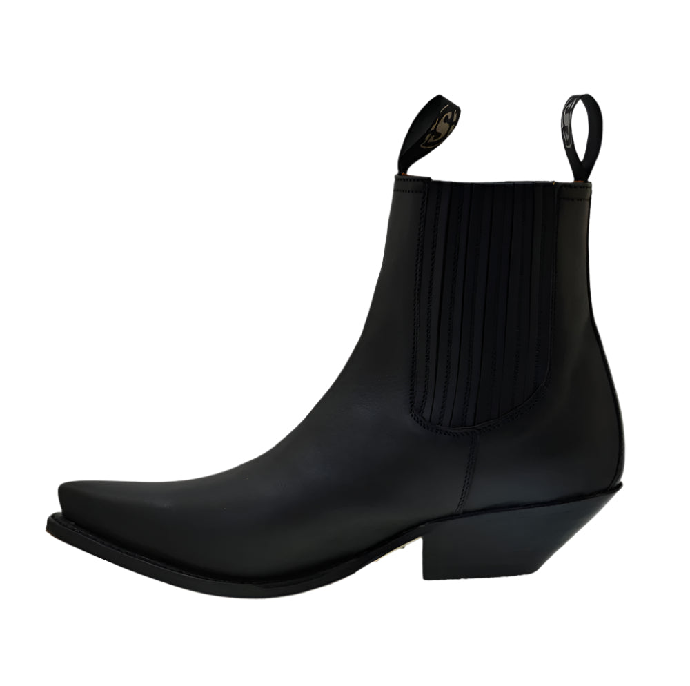 Women's Cowboy Boots Sendra 1692 Black Leather Ibiza Heel