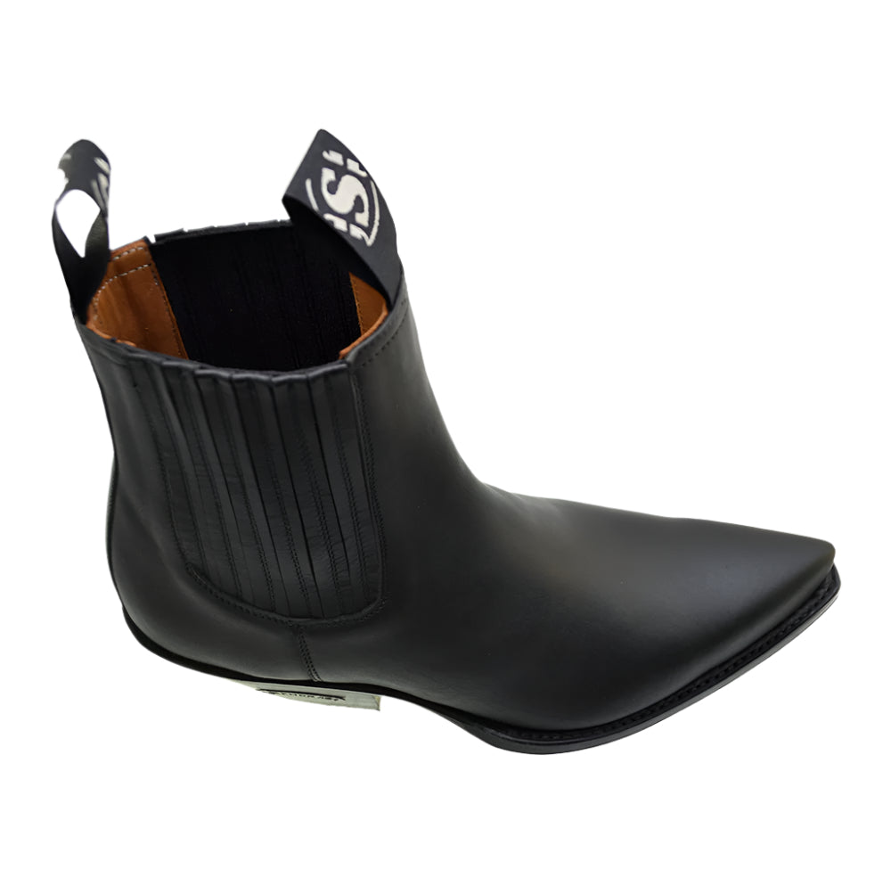 Women's Cowboy Boots Sendra 1692 Black Leather Ibiza Heel