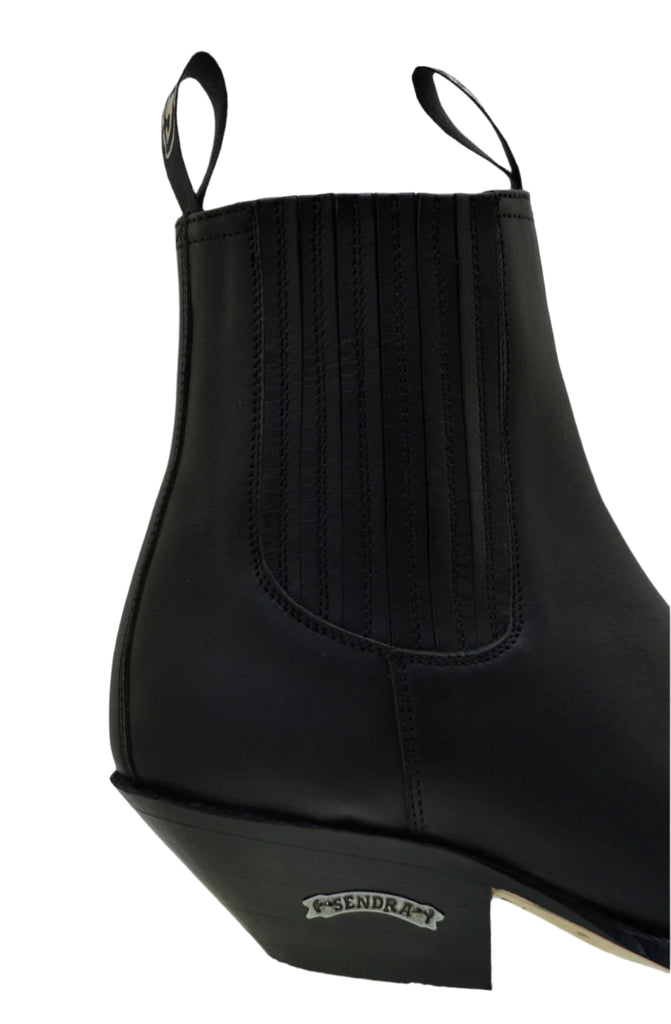 Women's Cowboy Boots Sendra 1692 Black Leather Ibiza Heel