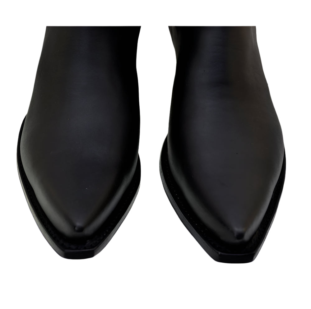 Women's Cowboy Boots Sendra 1692 Black Leather Ibiza Heel