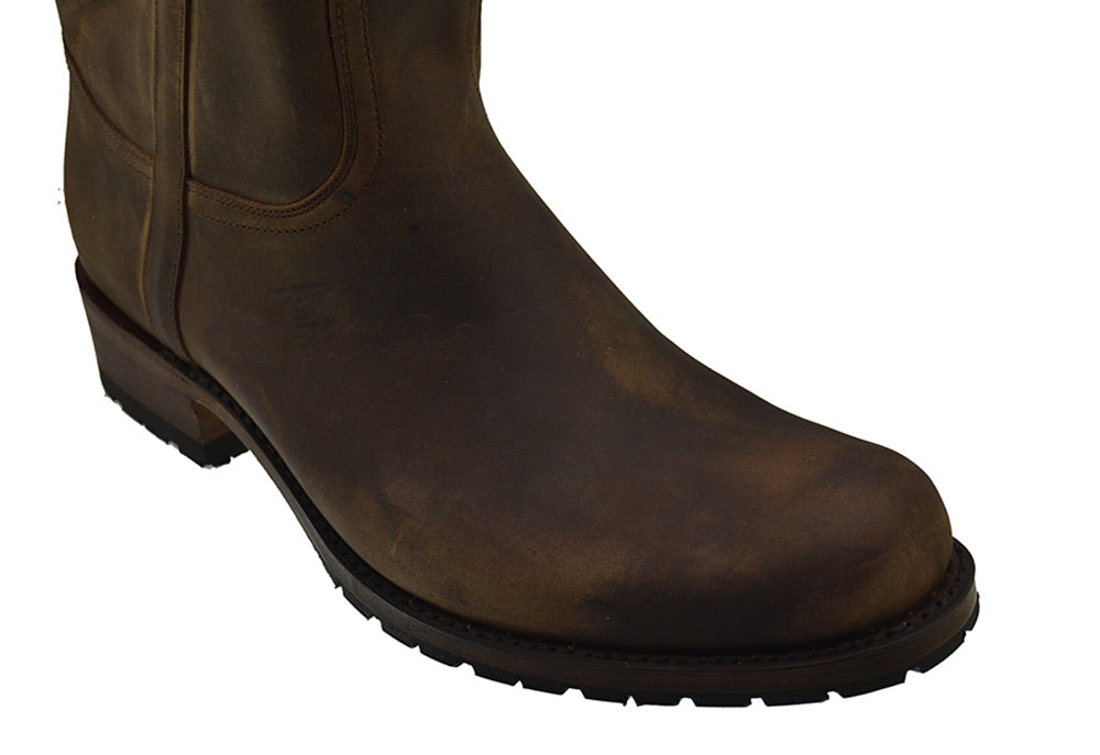 Sendra 3165 Crazyhorse Leather Round Toe Pull up Mid Calf Biker Boots
